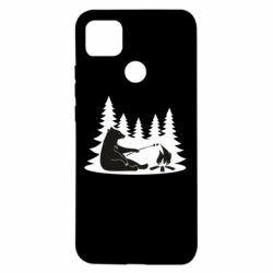 Чехол для Xiaomi Redmi 9c Bear on picnic - PrintSalon