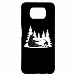 Чехол для Xiaomi Poco X3 Bear on picnic - PrintSalon