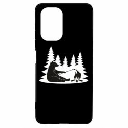 Чехол для Xiaomi Poco F3/K40 Bear on picnic