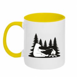 Чашка двокольорова Bear on picnic