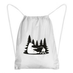 Рюкзак-мешок Bear on picnic - PrintSalon