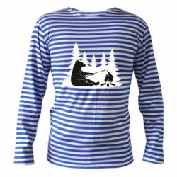 Тельняшка с длинным рукавом Bear on picnic - PrintSalon