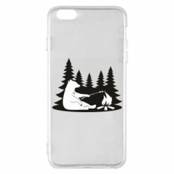 Чехол для iPhone 6 Plus/6S Plus Bear on picnic - PrintSalon