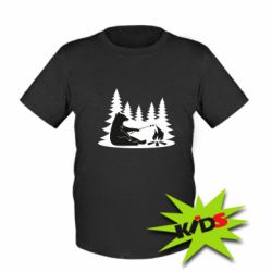Детская футболка Bear on picnic