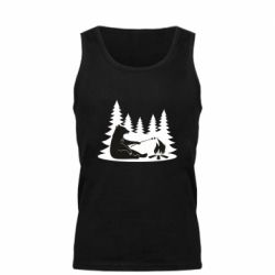 Мужская майка Bear on picnic - PrintSalon