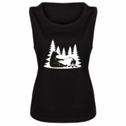 Женская майка Bear on picnic - PrintSalon