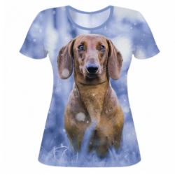 Женская футболка 3D Beautiful dachshund - PrintSalon