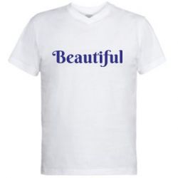 Мужская футболка  с V-образным вырезом Beautiful - PrintSalon