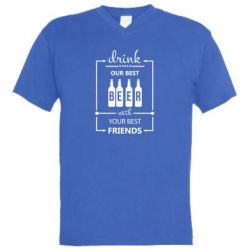 Мужская футболка  с V-образным вырезом Beer - PrintSalon
