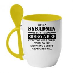 Чашка с ложкой Being a sysadmin - PrintSalon