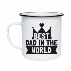 Кружка емальована Best dad in the world - PrintSalon