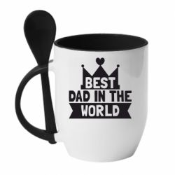 Чашка з ложкою Best dad in the world - PrintSalon