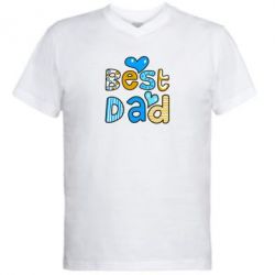 Мужская футболка  с V-образным вырезом Best Dad - PrintSalon