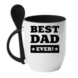 Чашка з ложкою Best dad - PrintSalon