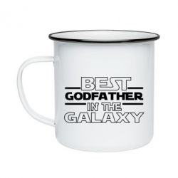 Кружка эмалированная Best godfather in the galaxy - PrintSalon