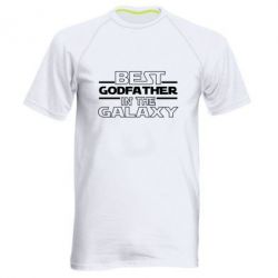 Мужская футболка для спорта Best godfather in the galaxy - PrintSalon