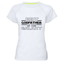 Женская футболка для спорта Best godfather in the galaxy - PrintSalon