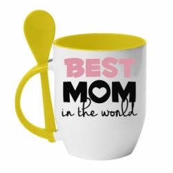 Чашка с ложкой Best mom - PrintSalon