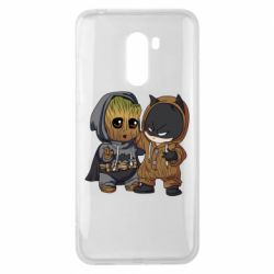 Чехол для Xiaomi Pocophone F1 Бэтмен и грут - PrintSalon