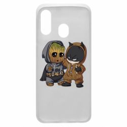 Чехол для Samsung A40 Бэтмен и грут - PrintSalon