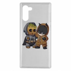 Чехол для Samsung Note 10 Бэтмен и грут - PrintSalon