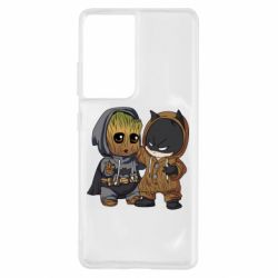 Чехол для Samsung S21 Ultra Бэтмен и грут - PrintSalon