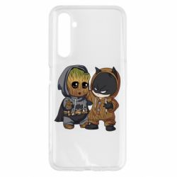 Чехол для Realme 6 Бэтмен и грут - PrintSalon