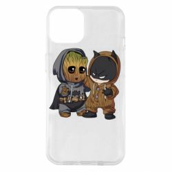 Чехол для iPhone 14 Бэтмен и грут - PrintSalon