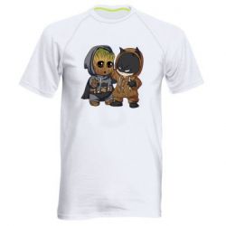 Мужская футболка для спорта Бэтмен и грут - PrintSalon