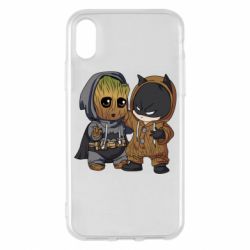 Чехол для iPhone X/Xs Бэтмен и грут - PrintSalon