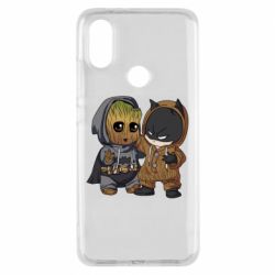 Чехол для Xiaomi Mi A2 Бэтмен и грут - PrintSalon