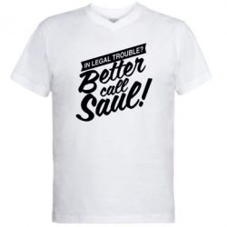 Чоловіча футболка з V-подібним вирізом Better call Saul! - PrintSalon