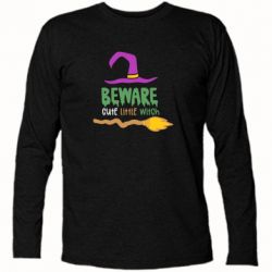 Футболка с длинным рукавом Beware cute little witch - PrintSalon