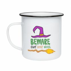 Кружка эмалированная Beware cute little witch - PrintSalon