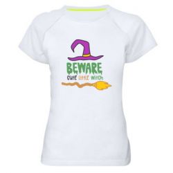 Женская футболка для спорта Beware cute little witch - PrintSalon