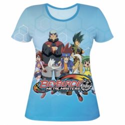 Женская футболка 3D Beyblade Metal-PrintSalon Женская футболка 3D Beyblade Metal