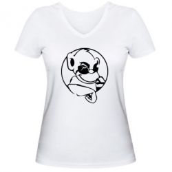 Жіноча футболка з V-подібним вирізом Бибизяна - PrintSalon
