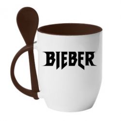 Чашка с ложкой Bieber - PrintSalon