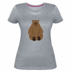 Женская премиум футболка Big bellied bear - PrintSalon