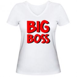Женская футболка с V-образным вырезом Big Boss - PrintSalon