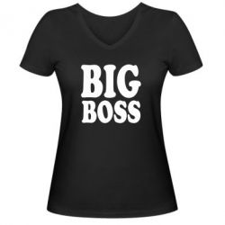 Женская футболка с V-образным вырезом Big Boss - PrintSalon