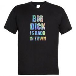 Чоловіча футболка з V-подібним вирізом Big dick is back in town Голограмма