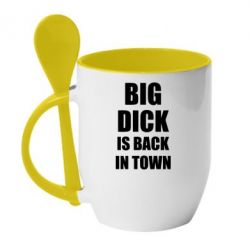 Чашка с ложкой Big dick is back in town - PrintSalon