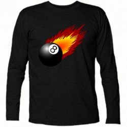 Футболка с длинным рукавом Бильярдный шар в огне - PrintSalon
