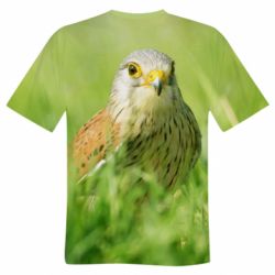 Чоловіча футболка 3D Bird and green field - PrintSalon