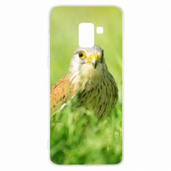 Чехол для Samsung A8+ 2018 Bird and green field-PrintSalon Чехол для Samsung A8+ 2018 Bird and green field