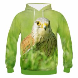 Чоловіче 3D худі Bird and green field