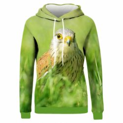 Жіноче 3D худі Bird and green field