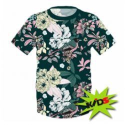 Детская 3D футболка Birds and summer flowers - PrintSalon
