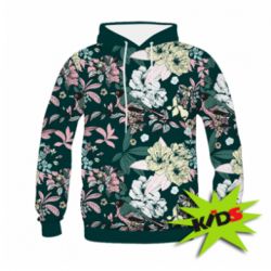Детское 3D худи Birds and summer flowers - PrintSalon